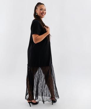 Robe longue à manches courtes avec dentelle femme grande taille vue4 - GEMO (G TAILLE) - GEMO