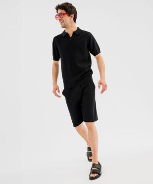 Polo à manches courtes en maille fantaisie homme vue5 - GEMO 4G HOMME - GEMO