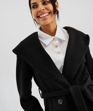 Manteau mi-long à grand col capuche femme vue7 - GEMO(FEMME PAP) - GEMO