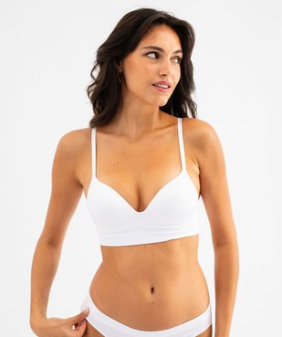 Brassière push-up en maille côtelée à fines bretelles vue5 - GEMO 4G FEMME - GEMO