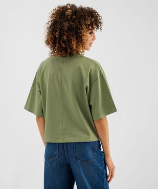 Tee-shirt manches courtes en jersey de coton coupe boxy loose femme vue3 - GEMO(FEMME PAP) - GEMO