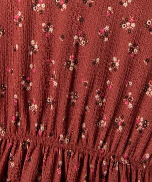 Robe courte à manches longues en maille texturée extensible fille vue2 - GEMO (ENFANT) - GEMO