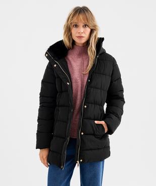 Doudoune mi-longue à capuche femme vue1 - GEMO 4G FEMME - GEMO