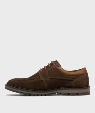 Derbies dessus cuir avec col en textile homme - Tanéo vue3 - TANEO GEMO FOR GOOD - GEMO