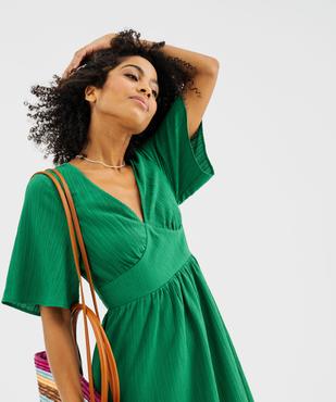 Robe longue col V à dos fantaisie femme vue3 - GEMO(FEMME PAP) - GEMO