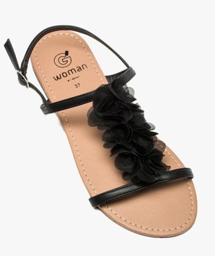 Sandales femme à talon plat ornées de fleurs en tissu vue5 - GEMO (CASUAL) - GEMO