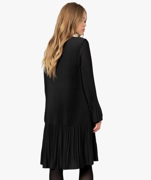 Robe femme en maille plissée unie vue3 - GEMO(FEMME PAP) - GEMO