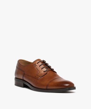 Derbies homme dessus cuir uni à bout droit – Pierre Cardin vue2 - PIERRE CARDIN D - GEMO