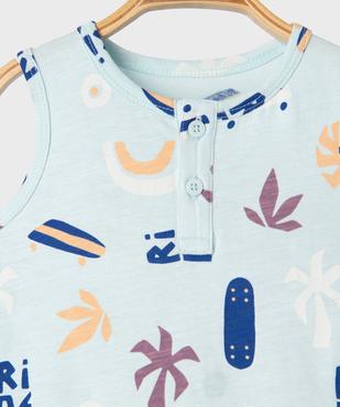 Combishort sans manches avec motif estival bébé garçon vue2 - GEMO 4G BEBE - GEMO