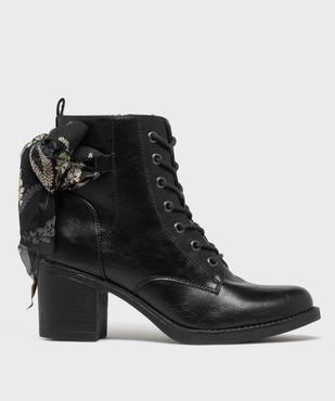 Bottines à talon avec foulard en voile fleuri femme vue1 - EMILIA ROSA G4G - GEMO