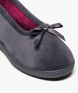 Chaussons ballerines en velours à semelle ergonmique vue6 - ISOTONER - GEMO