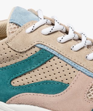 Baskets femme colorées multimatières à lacets vue6 - GEMO (SPORTSWR) - GEMO
