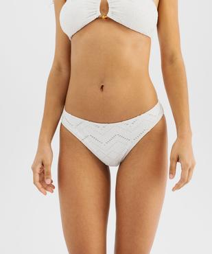 Bas de maillot de bain forme culotte effet brodé femme vue1 - GEMO (PLAGE) - GEMO