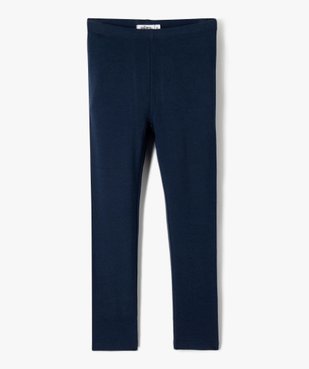 Legging fille long uni en coton stretch vue1 - GEMO (ENFANT) - GEMO