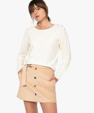 Pull femme en maille fine avec boutons sur les épaules vue5 - GEMO(FEMME PAP) - GEMO