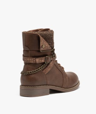 Boots avec tige fantaisie et chaine à la cheville femme vue4 - GEMO (CASUAL) - GEMO