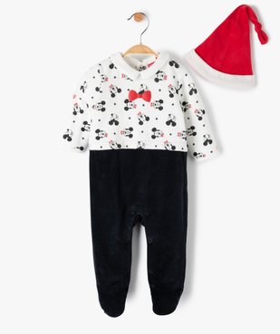 Ensemble bébé 2 pièces : pyjama en velours + bonnet Mickey - Disney vue1 - DISNEY DTR - GEMO