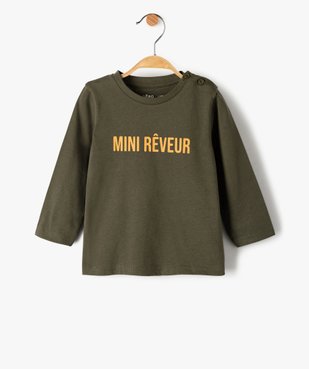 Tee-shirt bébé garçon à manches longues avec message vue1 - GEMO C4G BEBE - GEMO