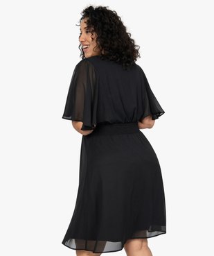 Robe femme en voile à taille smockée vue3 - GEMO (G TAILLE) - GEMO