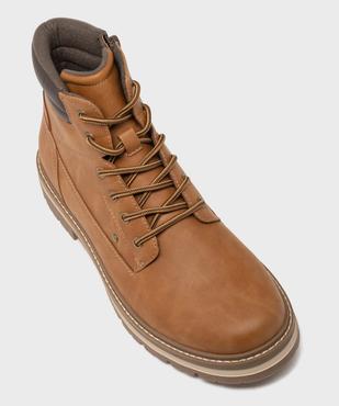 Boots multi-matières avec lacets et zip intérieur homme - Urban Steps vue5 - URBAN STEPS - GEMO
