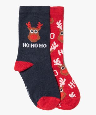 Chaussettes fille tige haute motif rennes de Noël (lot de 2) vue1 - GEMO (ENFANT) - GEMO