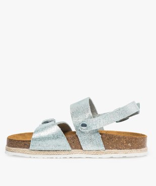 Sandales fille en cuir brillant fermeture à boucle vue3 - GEMO (ENFANT) - GEMO