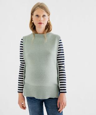 Pull de grossesse et d'allaitement sans manches à côtés boutonnés vue8 - GEMO (MATER) - GEMO