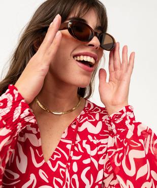 Blouse imprimée manches longues en voile femme vue2 - GEMO(FEMME PAP) - GEMO