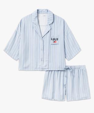 Pyjashort à rayures femme - LuluCastagnette vue4 - LULUCASTAGNETTE - GEMO