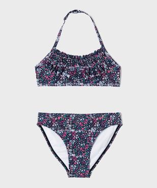 Maillot de bain 2 pièces à fleurs et volants fille vue1 - GEMO (ENFANT) - GEMO