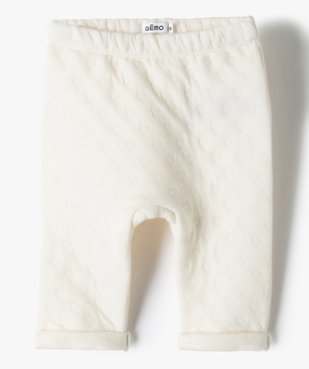 Pantalon bébé fille en maille effet matelassé vue1 - GEMO(BB COUCHE) - GEMO