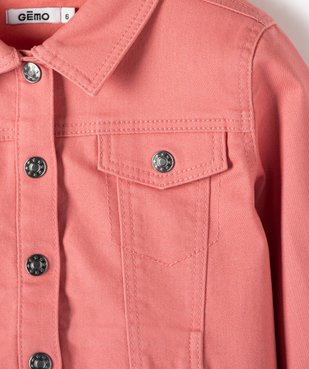 Veste fille en twill extensible vue2 - GEMO (ENFANT) - GEMO