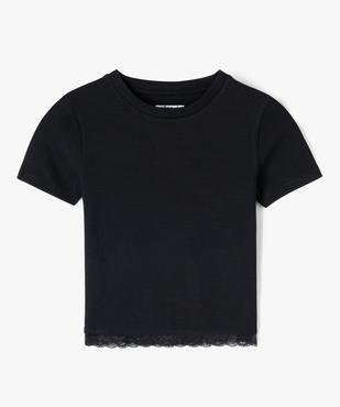 Tee-shirt à manches courtes avec bas en dentelle fille vue2 - GEMO (JUNIOR) - GEMO