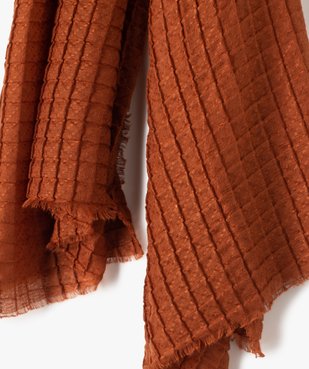 Foulard femme rectangulaire en maille gaufrée vue2 - GEMO (ACCESS) - GEMO