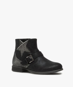 Boots fille zippés avec étoile pailletée sur le côté vue2 - GEMO (ENFANT) - GEMO