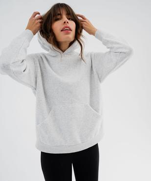 Sweat à capuche en molleton uni femme vue3 - GEMO 4G FEMME - GEMO