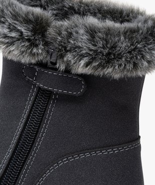 Boots fille zippés en suédine unie à col fourré vue6 - GEMO (ENFANT) - GEMO