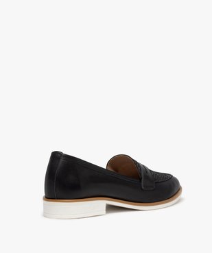 Mocassins femme à talon plat et semelle contrastante vue4 - GEMO (CASUAL) - GEMO