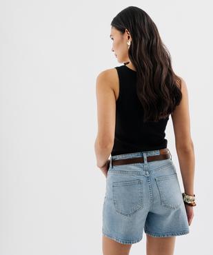 Débardeur en coton côtelé avec finitions festonnées femme vue3 - GEMO 4G FEMME - GEMO