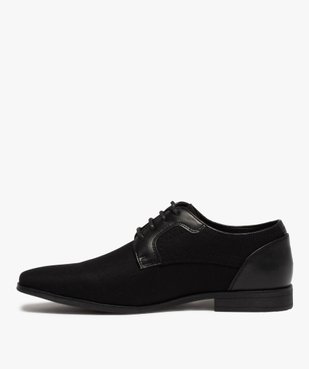 Derbies homme unis en toile et matière lisse vue4 - MARIO BALDANO - GEMO