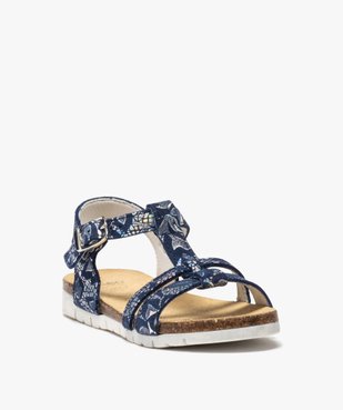 Sandales fille en cuir à détails métallisés fermeture boucle vue2 - GEMO (ENFANT) - GEMO