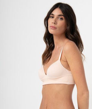 Soutien-gorge push-up en maille côtelée vue1 - GEMO 4G FEMME - GEMO