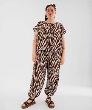 Pantalon ample et fluide style sarouel femme grande taille vue4 - GEMO 4G GT - GEMO