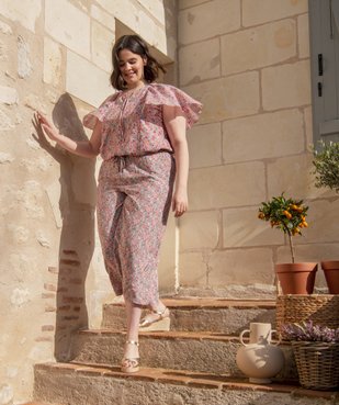 Blouse femme grande taille imprimée avec volants sur les épaules vue6 - GEMO (G TAILLE) - GEMO