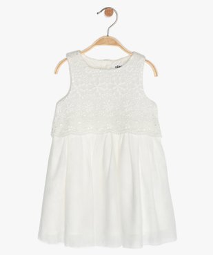Robe bébé fille avec buste en guipure vue1 - GEMO (ENFANT) - GEMO