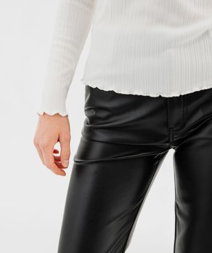 Tee-shirt manches longues en maille côtelée extensible femme vue5 - GEMO(FEMME PAP) - GEMO