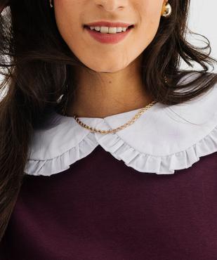 Sweat court à grand col Claudine volanté femme vue7 - GEMO(FEMME PAP) - GEMO