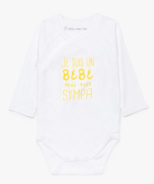 Body croisé bébé à manches longues (lot de 3) vue2 - GEMO 4G BEBE - GEMO