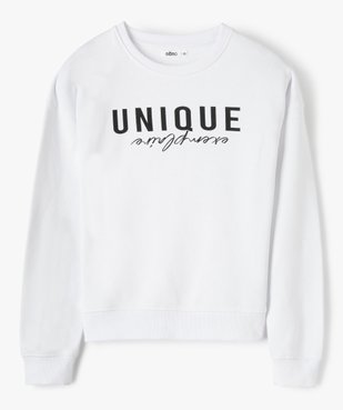 Sweat fille à message intérieur molletonné vue1 - GEMO (JUNIOR) - GEMO