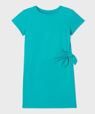 Robe tee-shirt avec noeud sur la hanche fille vue1 - GEMO (ENFANT) - GEMO